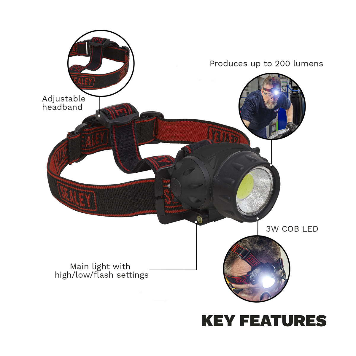 Head Torch 3W COB LED