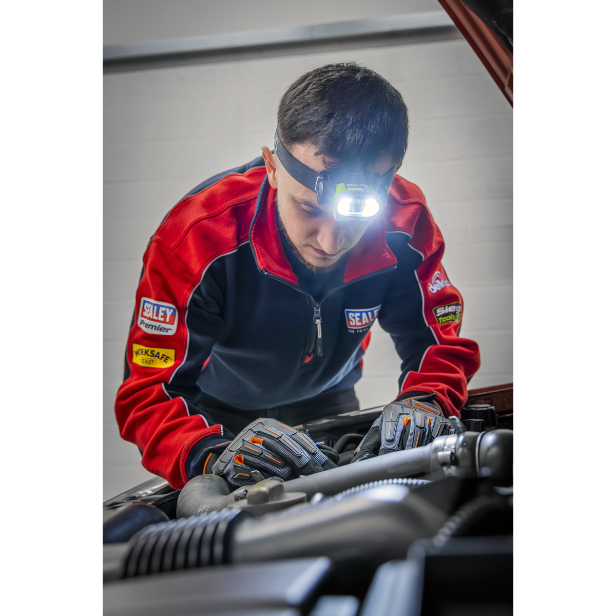 Rechargeable Head Torch with Auto-Sensor 5W & 3W COB LED