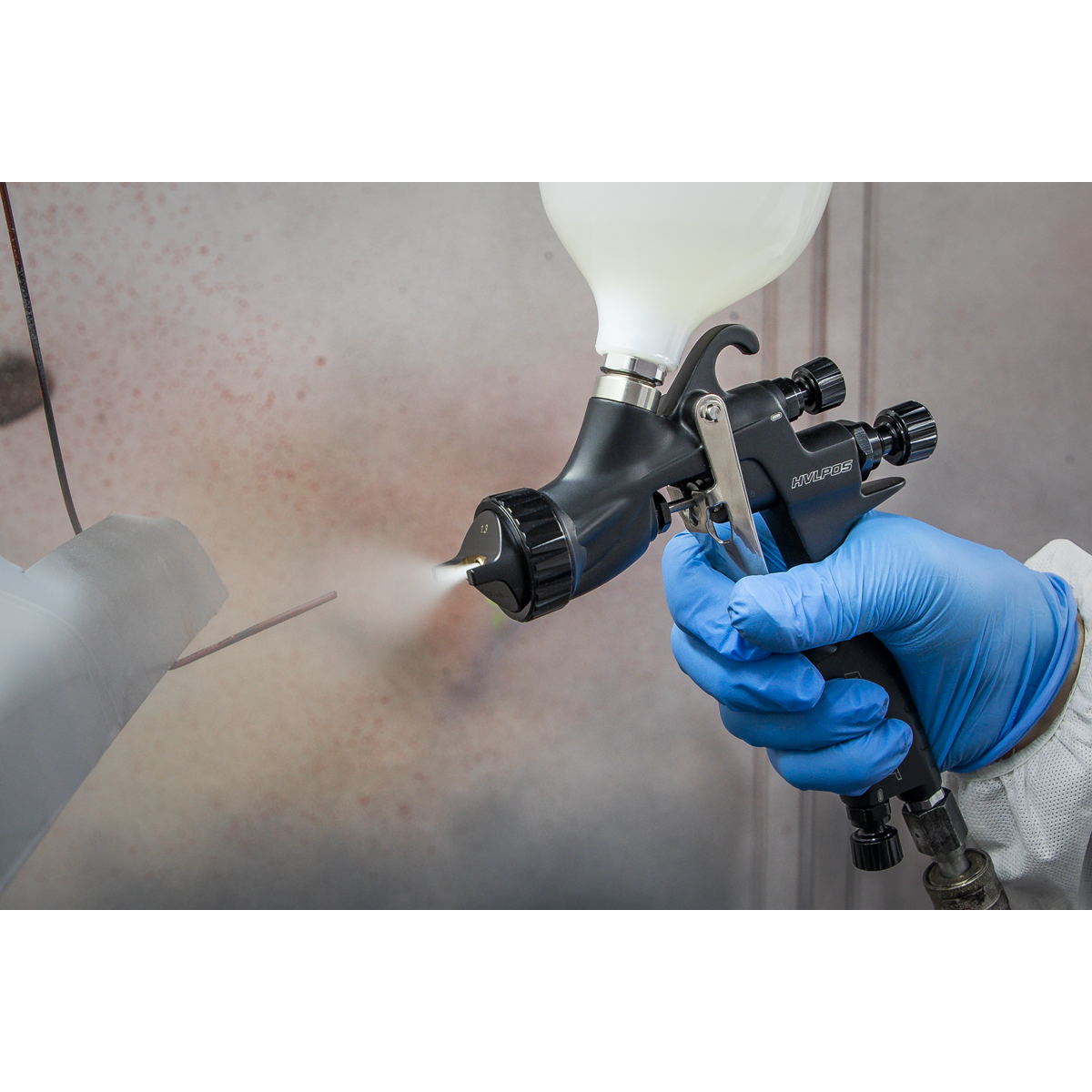 Premier Professional HVLP Gravity Feed Spray Gun 1.3mm Set-Up