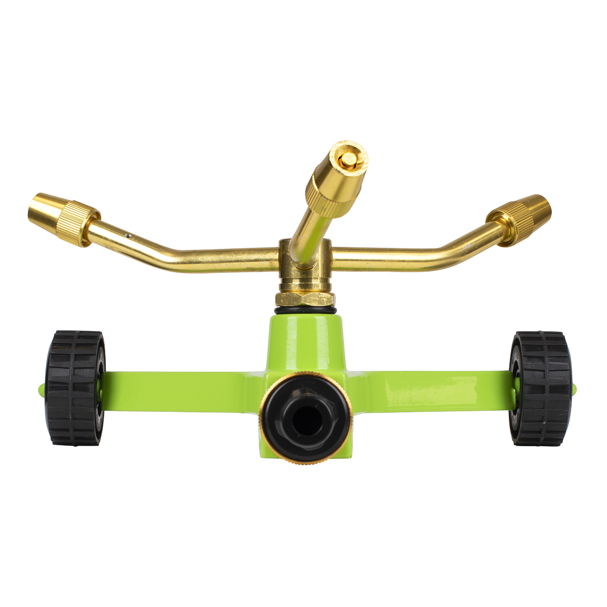 3-Arm Brass Sprinkler with Metal Wheeled Base