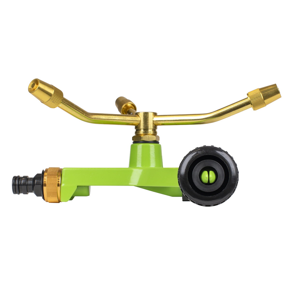 3-Arm Brass Sprinkler with Metal Wheeled Base