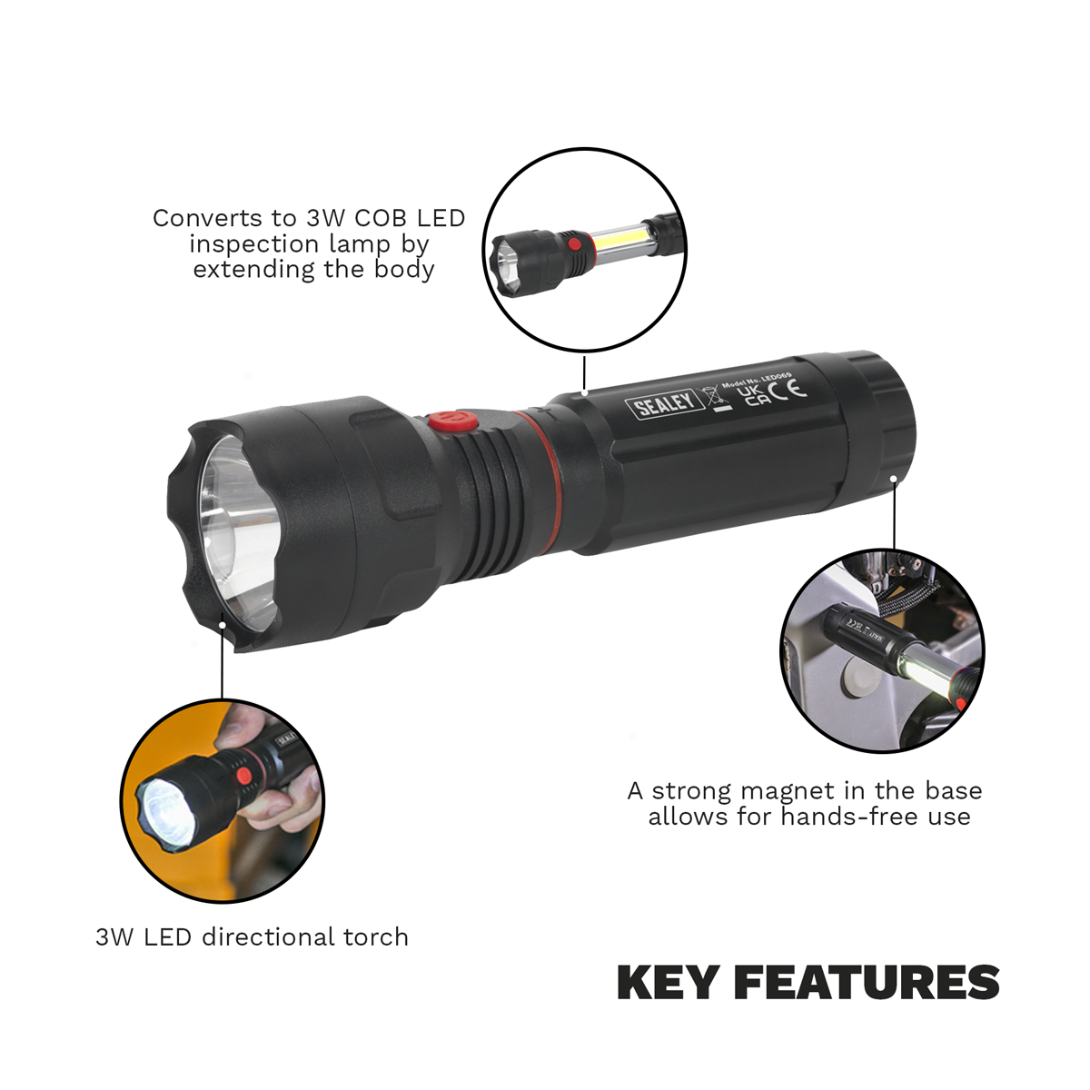 Torch/Inspection Light 3W COB & 3W LED
