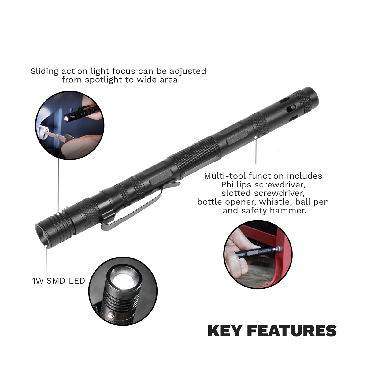 Penlight 9-in-1 Multi-Tool 1W SMD LED