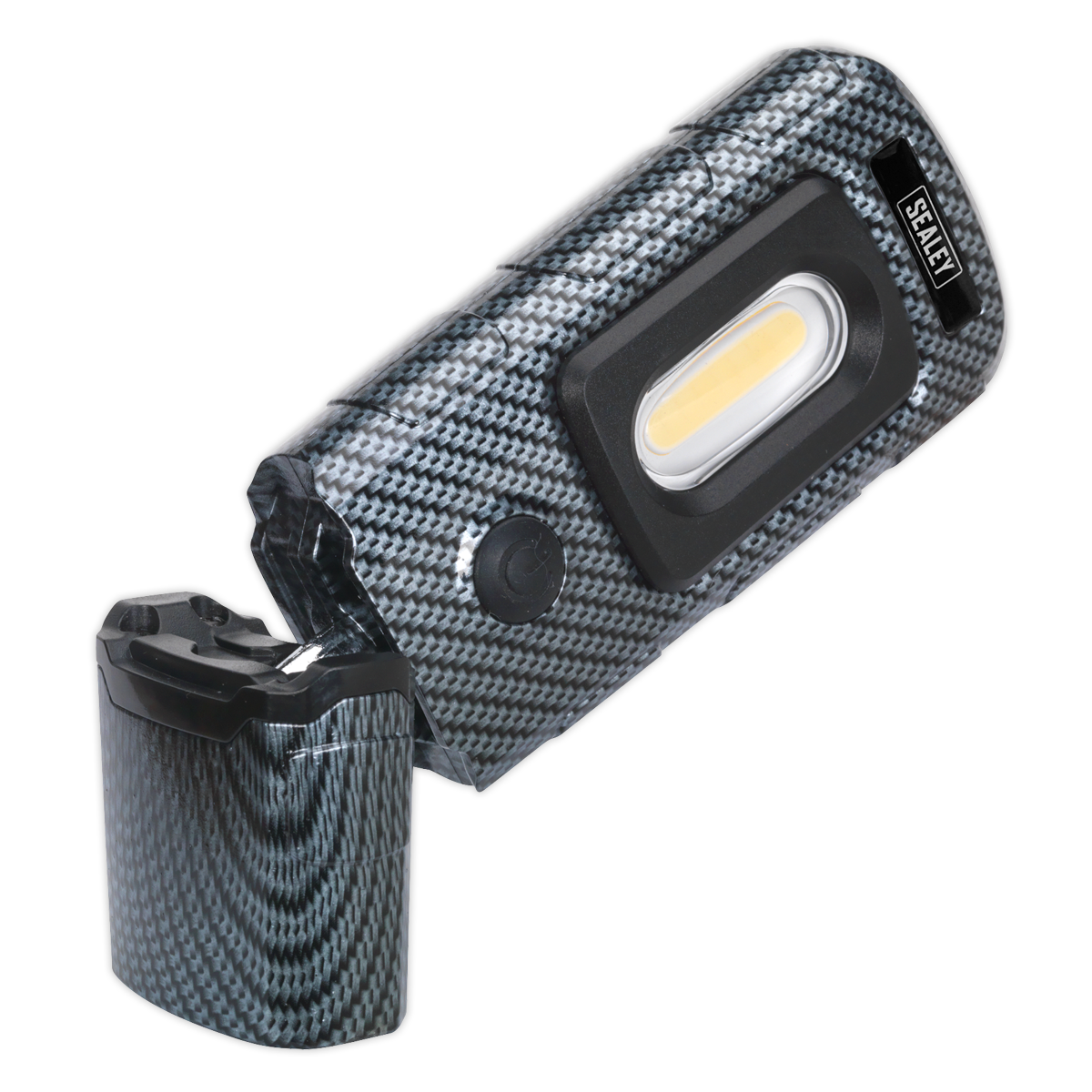 Rechargeable 360° Inspection Light 3W COB & 1W SMD LED - Carbon Fibre Effect