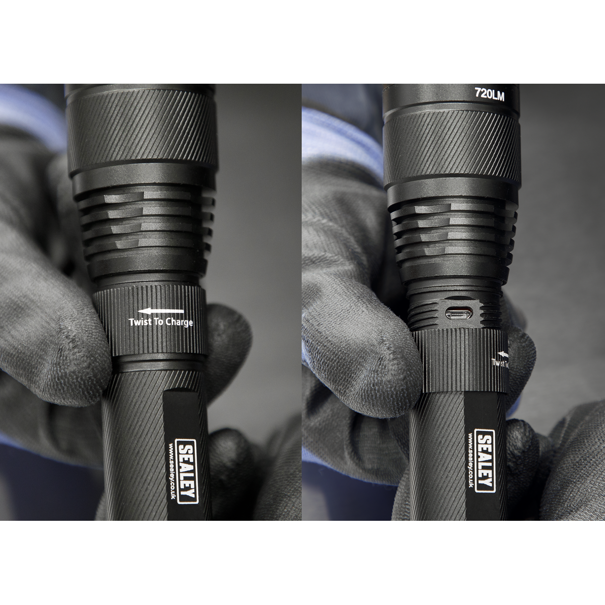 Rechargeable Aluminium Torch with Adjustable Focus 10W SMD LED