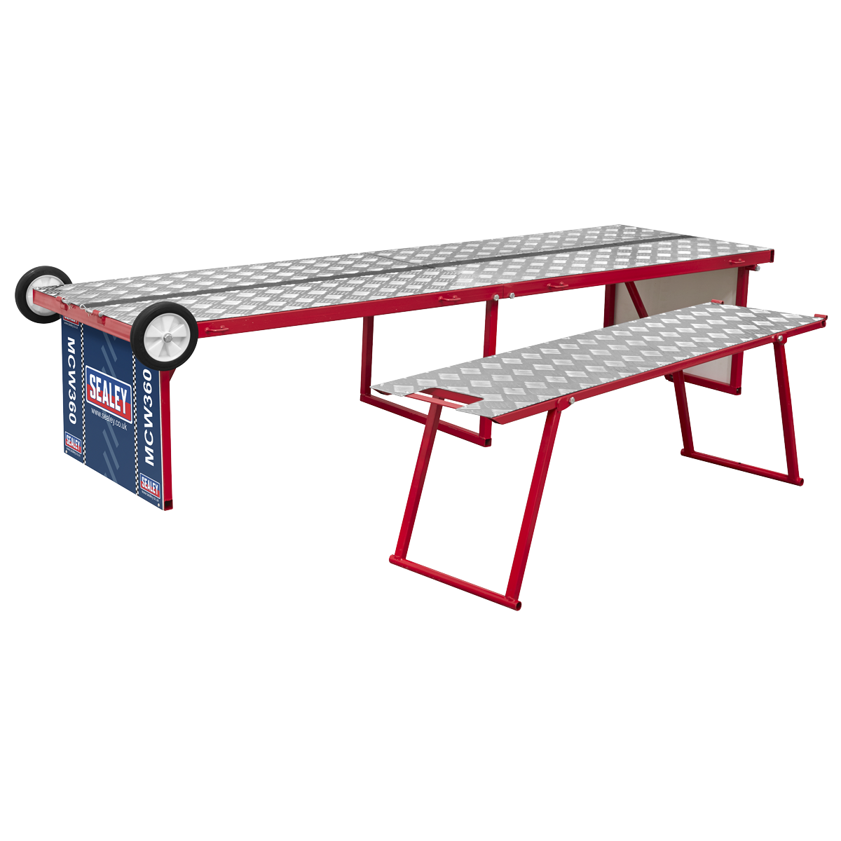 Folding Motorcycle Workbench with Ramp 360kg Capacity