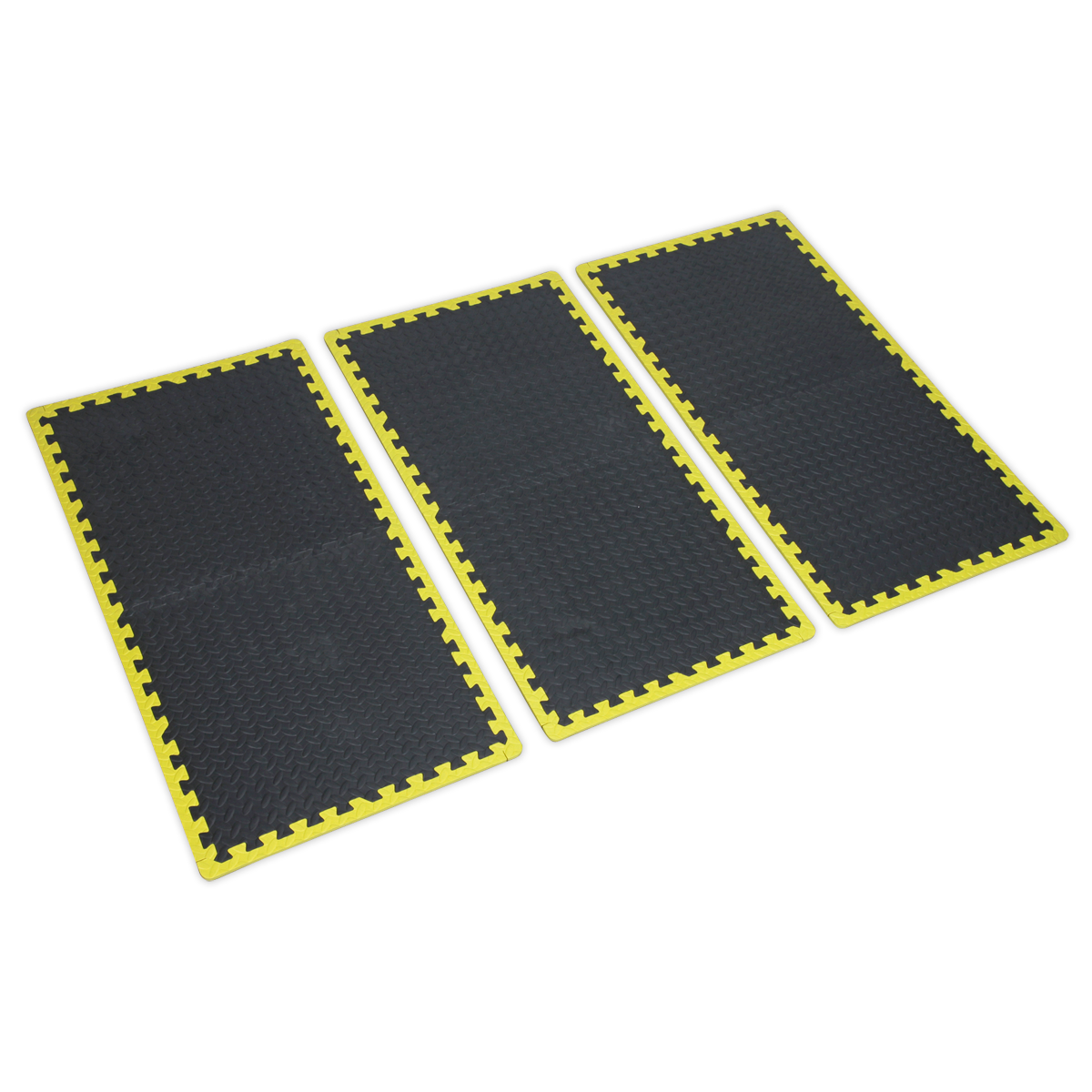 Interlocking EVA Foam Workshop Mat Set with Hi-Vis Edges 1240 x 1825mm