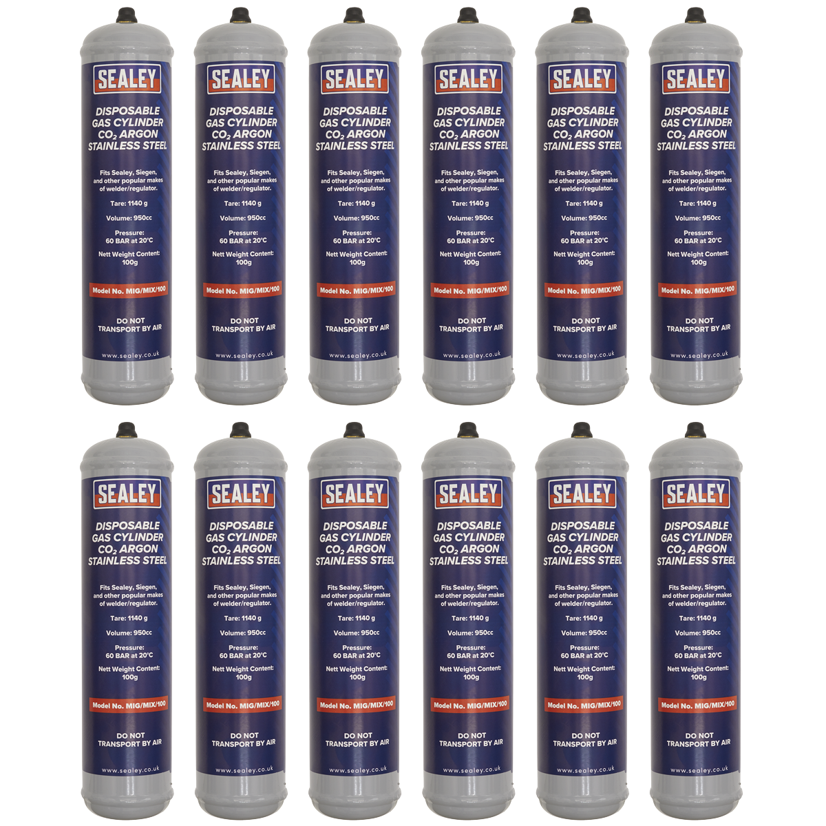 Disposable Carbon Dioxide/Argon Gas Cylinder 100g