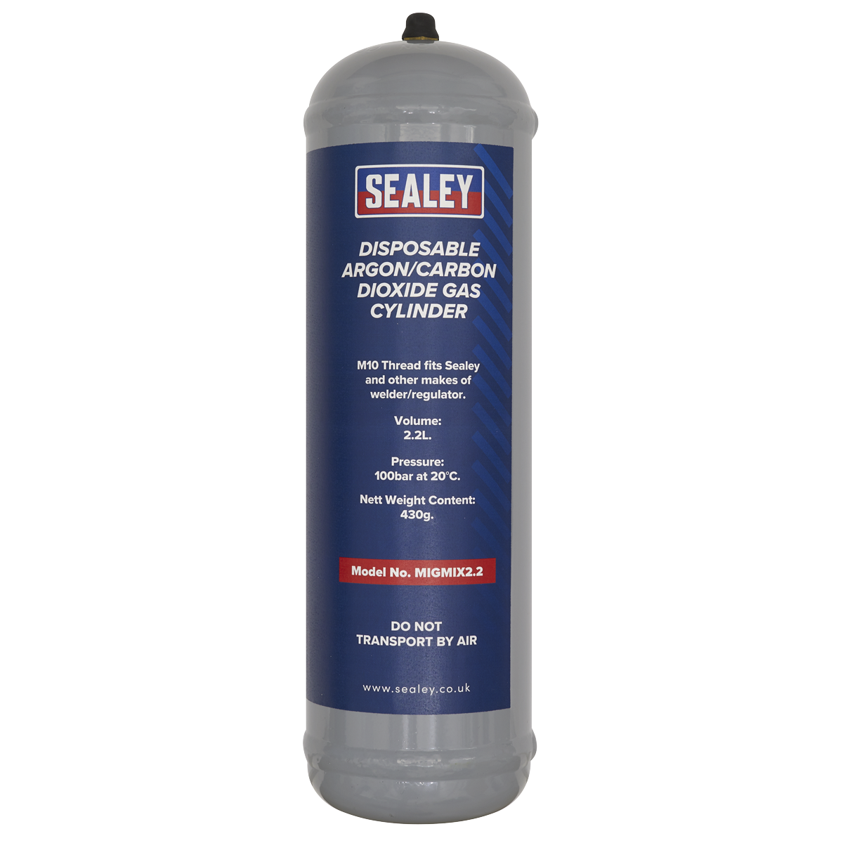 Disposable Argon/Carbon Dioxide Gas Cylinder 430g, 2.2L - Pack of 4