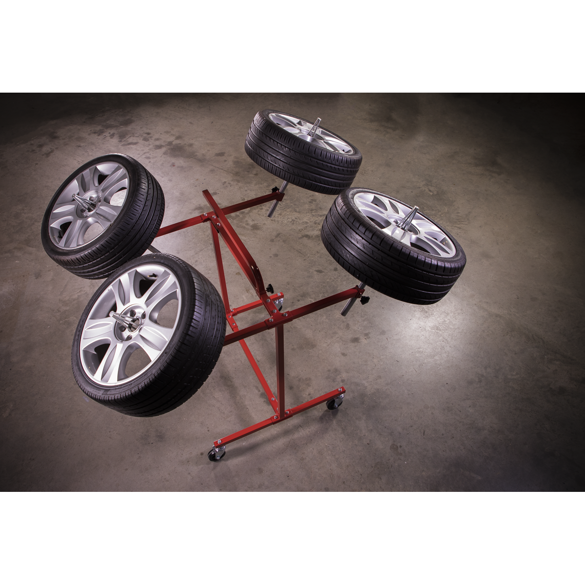 Heavy-Duty Alloy Wheel Painting/Repair Stand 4 Wheel Capacity