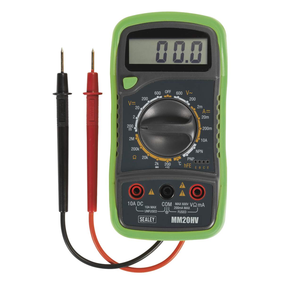 8-Function Digital Multimeter with Thermocouple - Hi-Vis Green