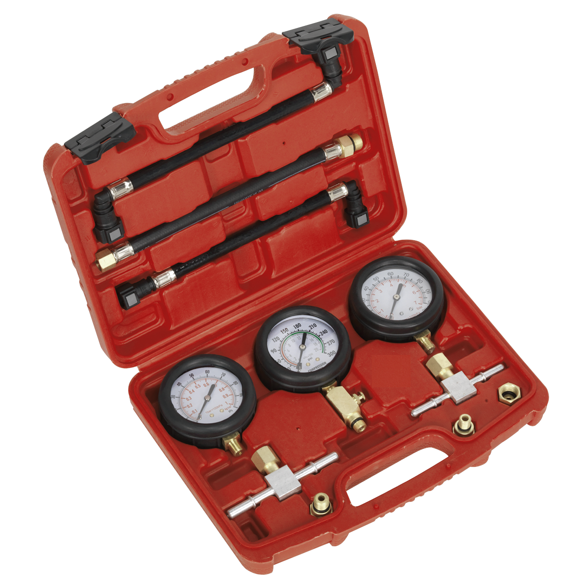 Motorcycle Compression & Fuel Pressure Gauge Set 3pc