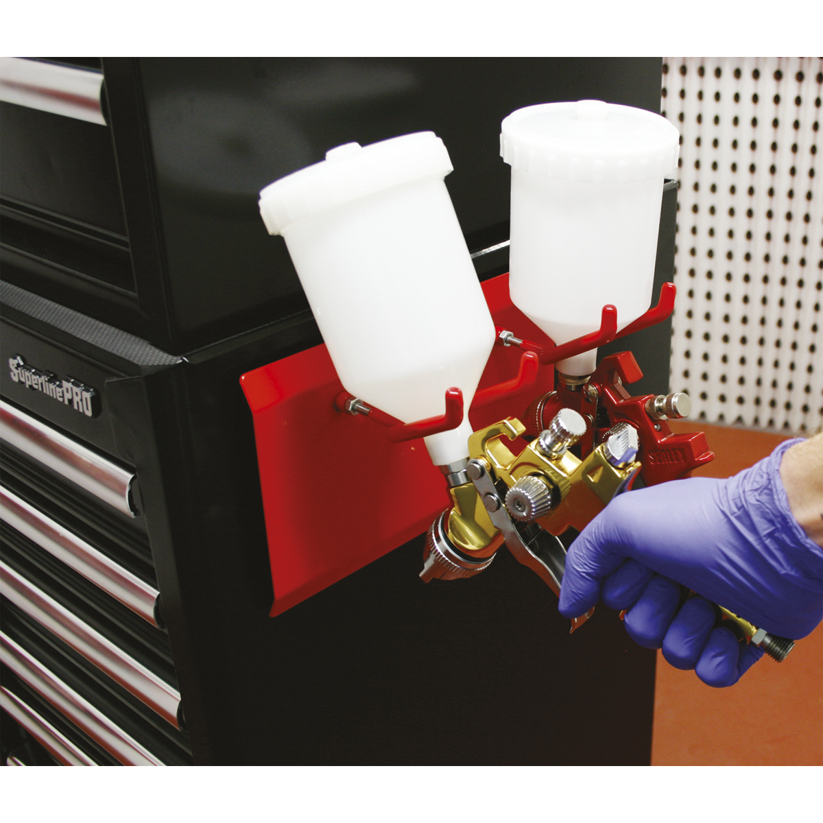 Magnetic 2 Gun Spray Gun Holder