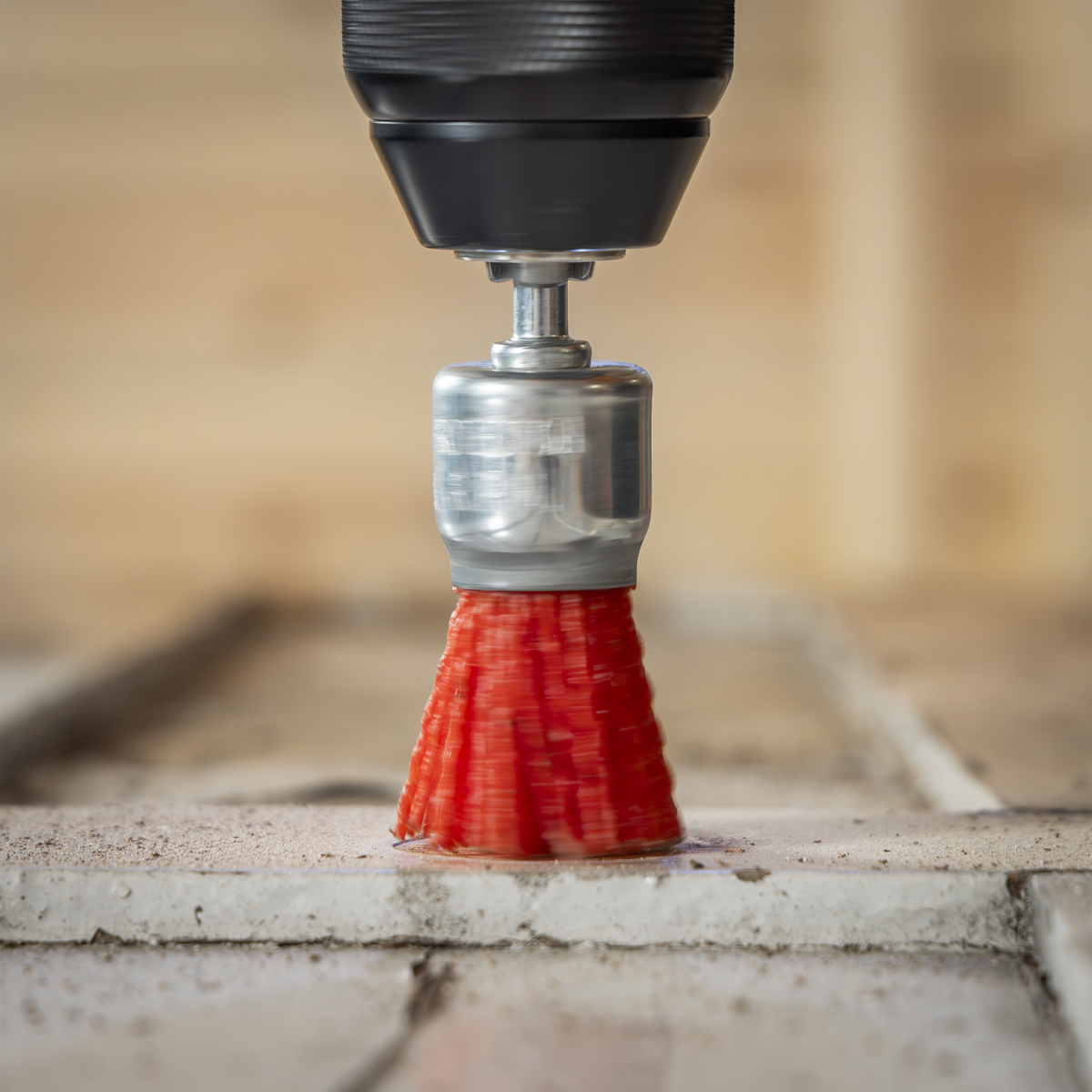 25mm Nylon Filament End Brush with 6mm Shaft