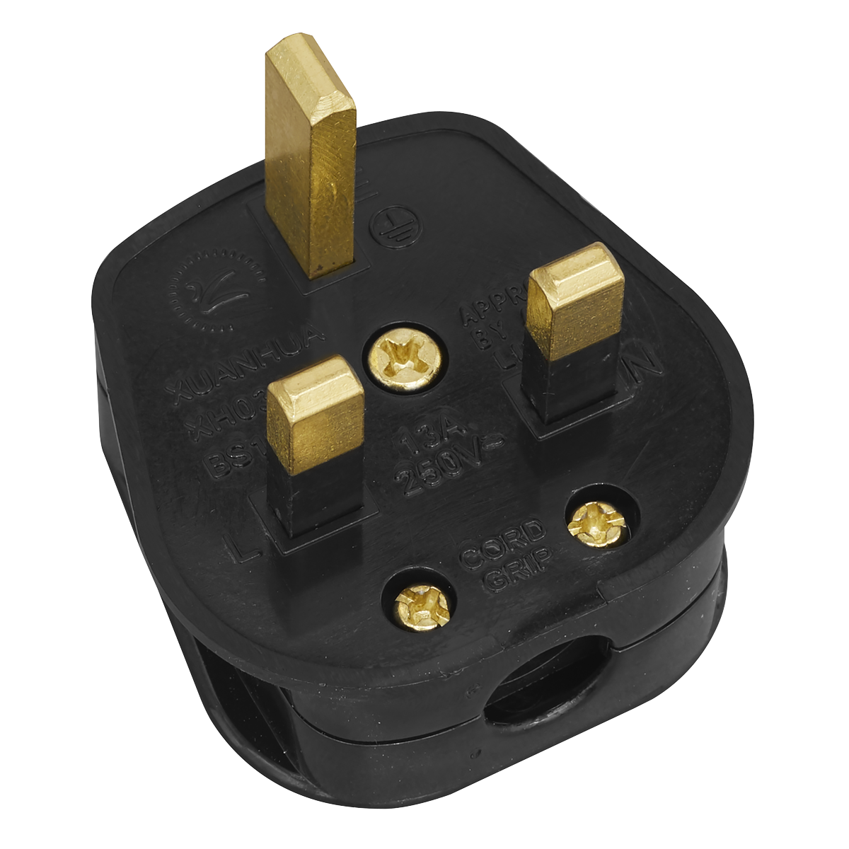 13A Plug, Black - Pack of 20