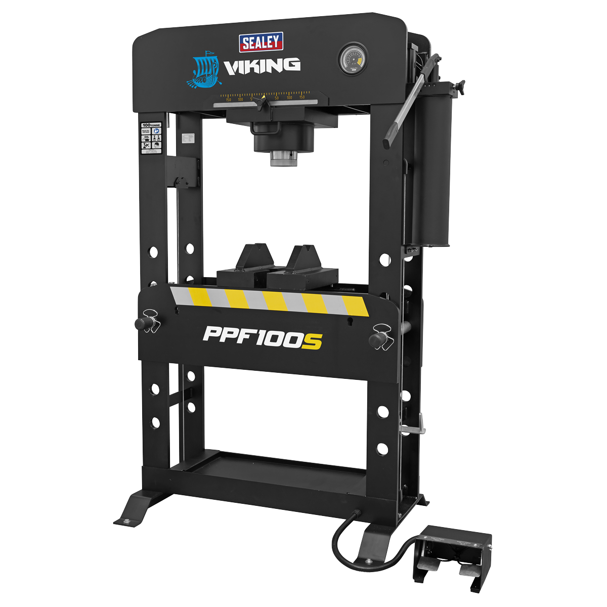 Viking Floor Type Air/Hydraulic Press with Sliding Ram & Foot Pedal 100 Tonne