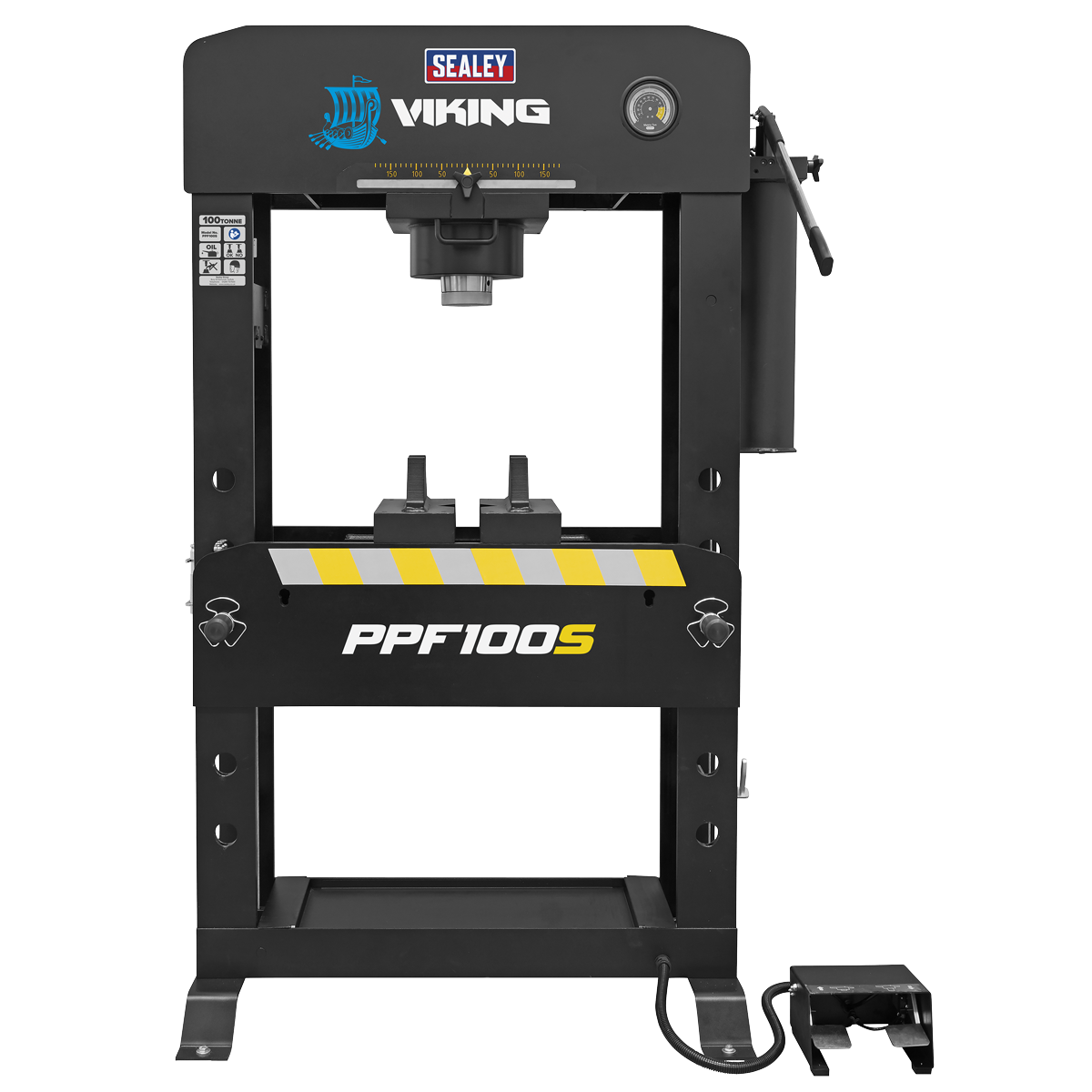 Viking Floor Type Air/Hydraulic Press with Sliding Ram & Foot Pedal 100 Tonne