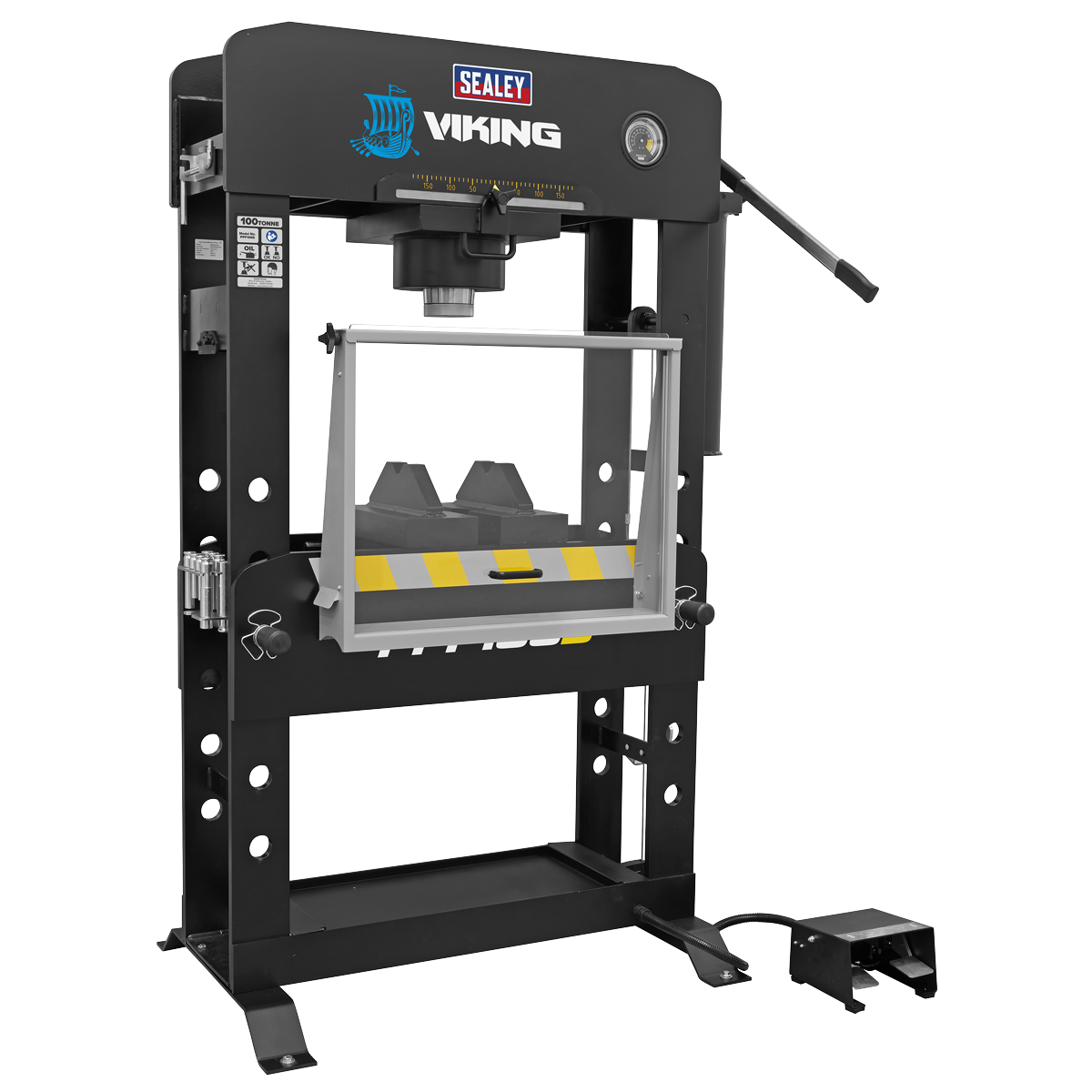 Viking Floor Type Air/Hydraulic Press with Sliding Ram & Foot Pedal 100 Tonne