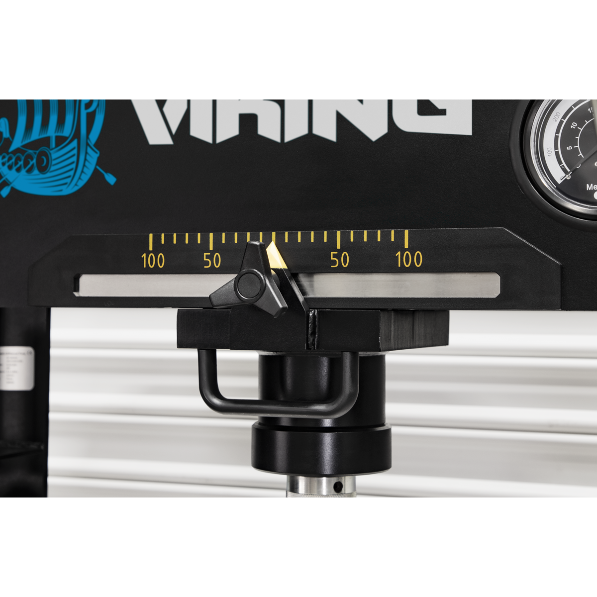 Viking Floor Type Air/Hydraulic Press with Sliding Ram and Foot Pedal 30 Tonne