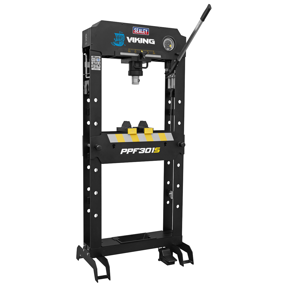 Viking Floor Type Air/Hydraulic Press with Sliding Ram and Foot Pedal 30 Tonne