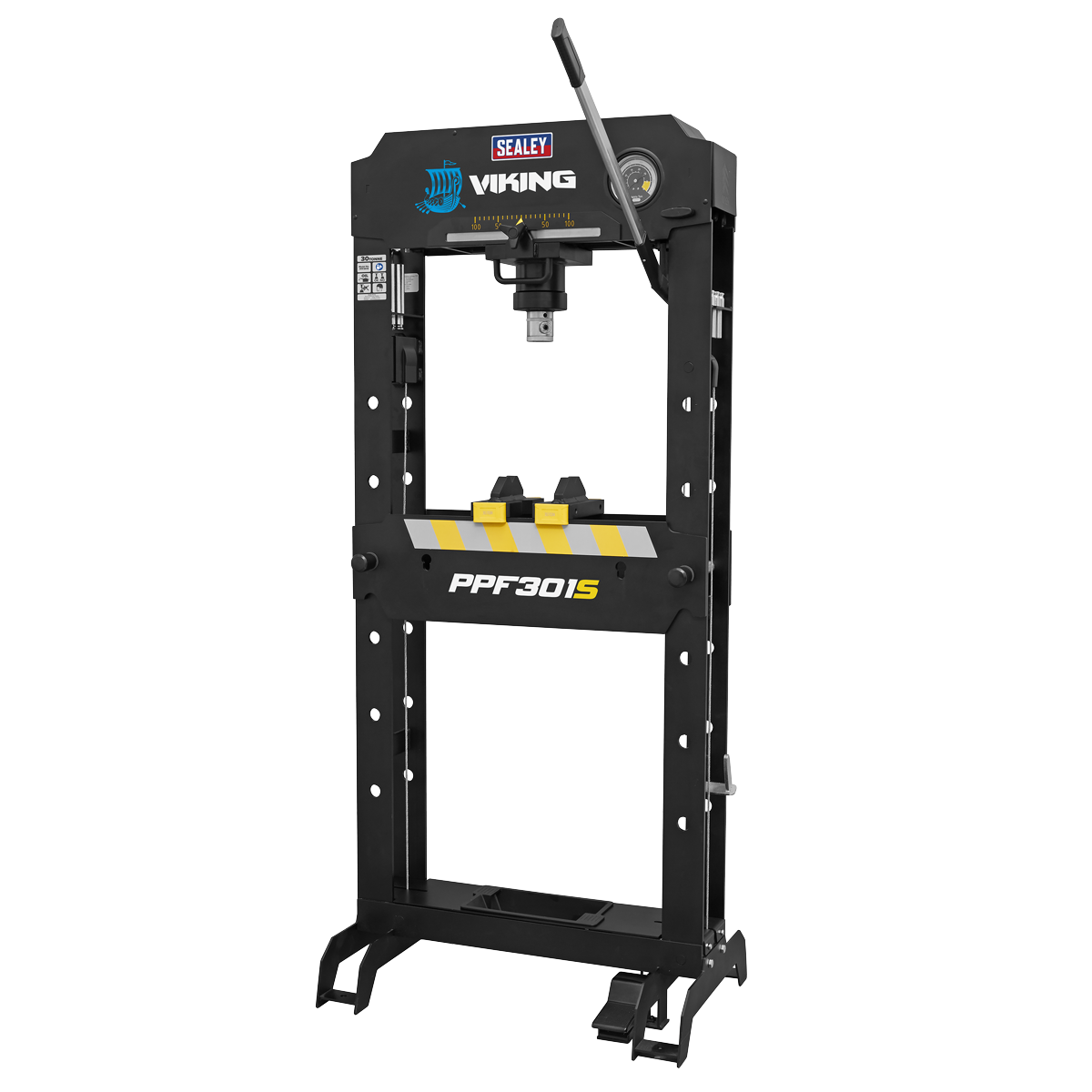 Viking Floor Type Air/Hydraulic Press with Sliding Ram and Foot Pedal 30 Tonne