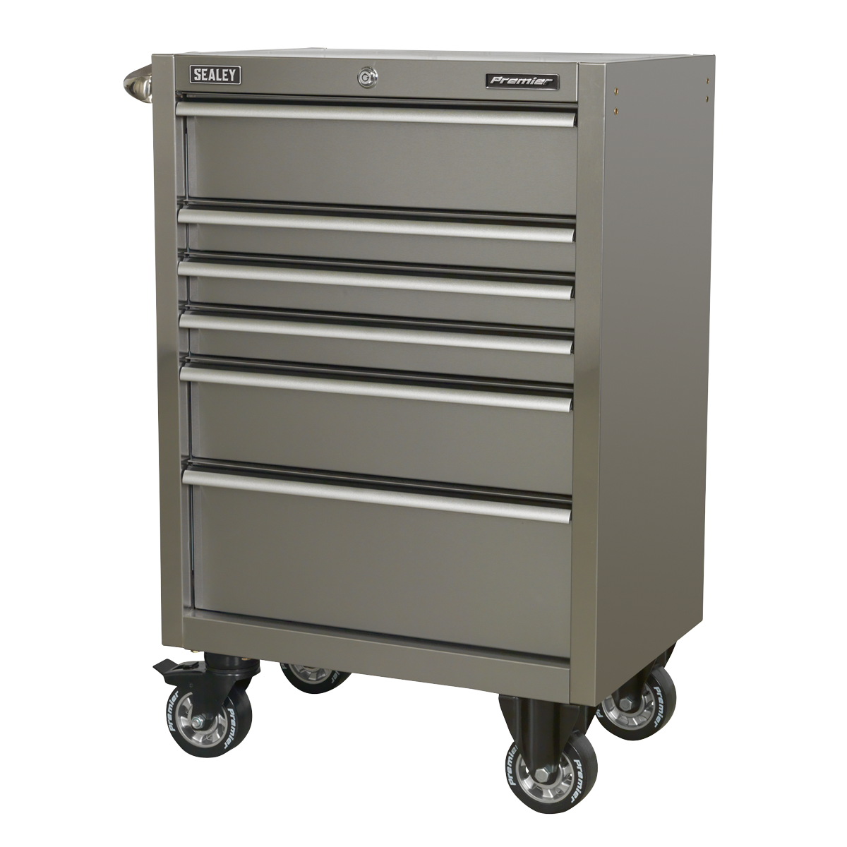 Premier™ Heavy-Duty Rollcab 6 Drawer 675mm - Stainless Steel