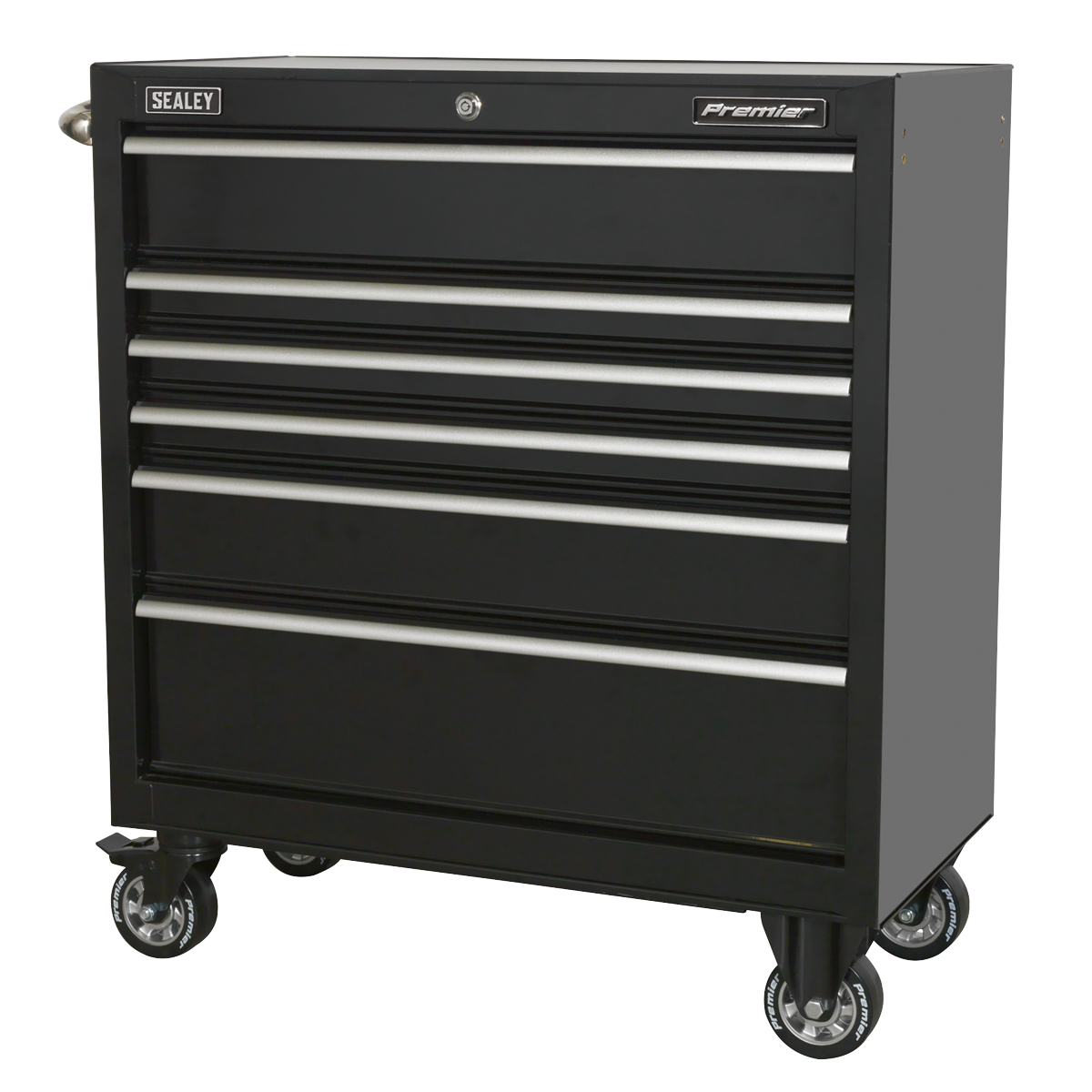Premier™ Heavy-Duty Rollcab 930mm 6 Drawer - Black