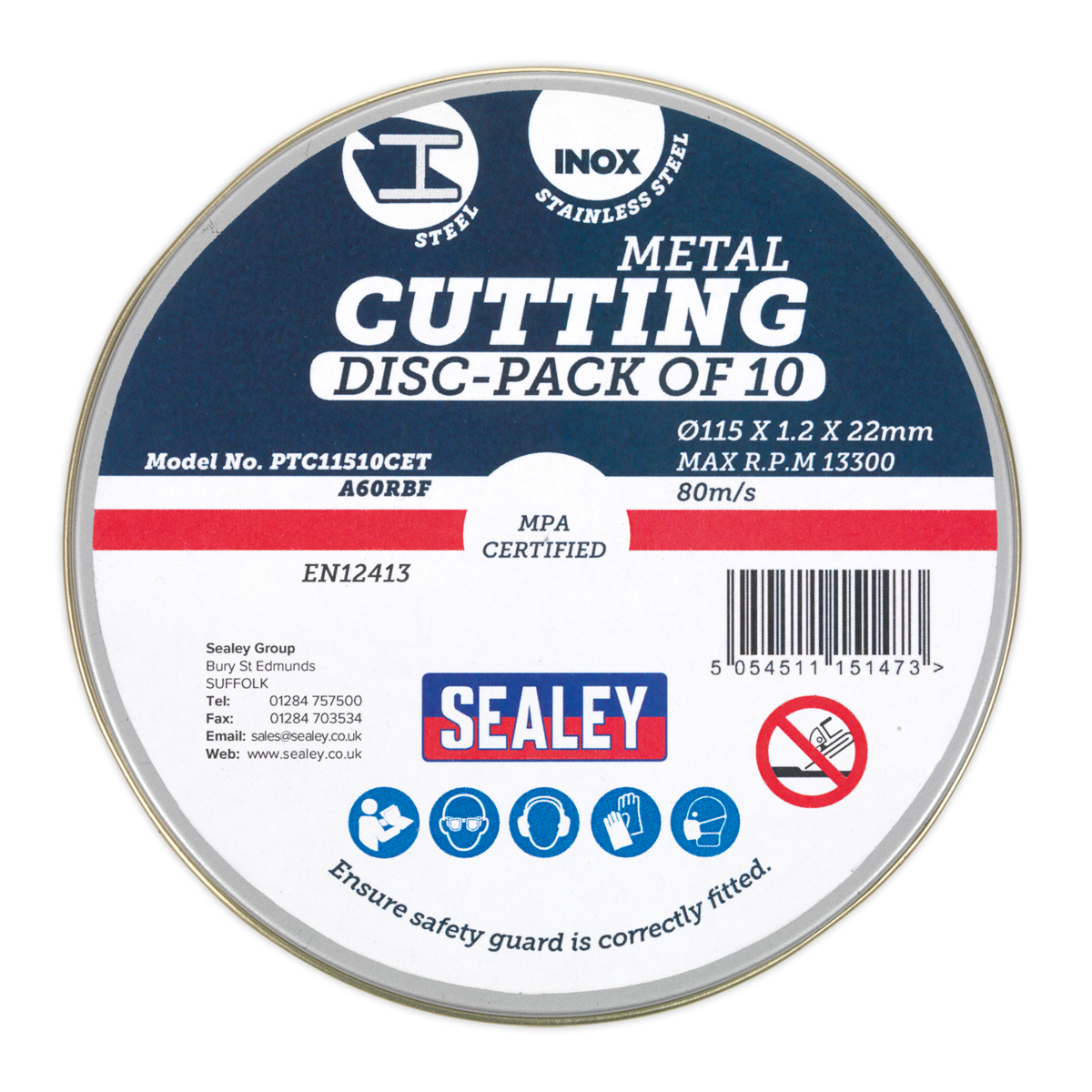 115 x 1.2mm Cutting Disc 22mm Bore