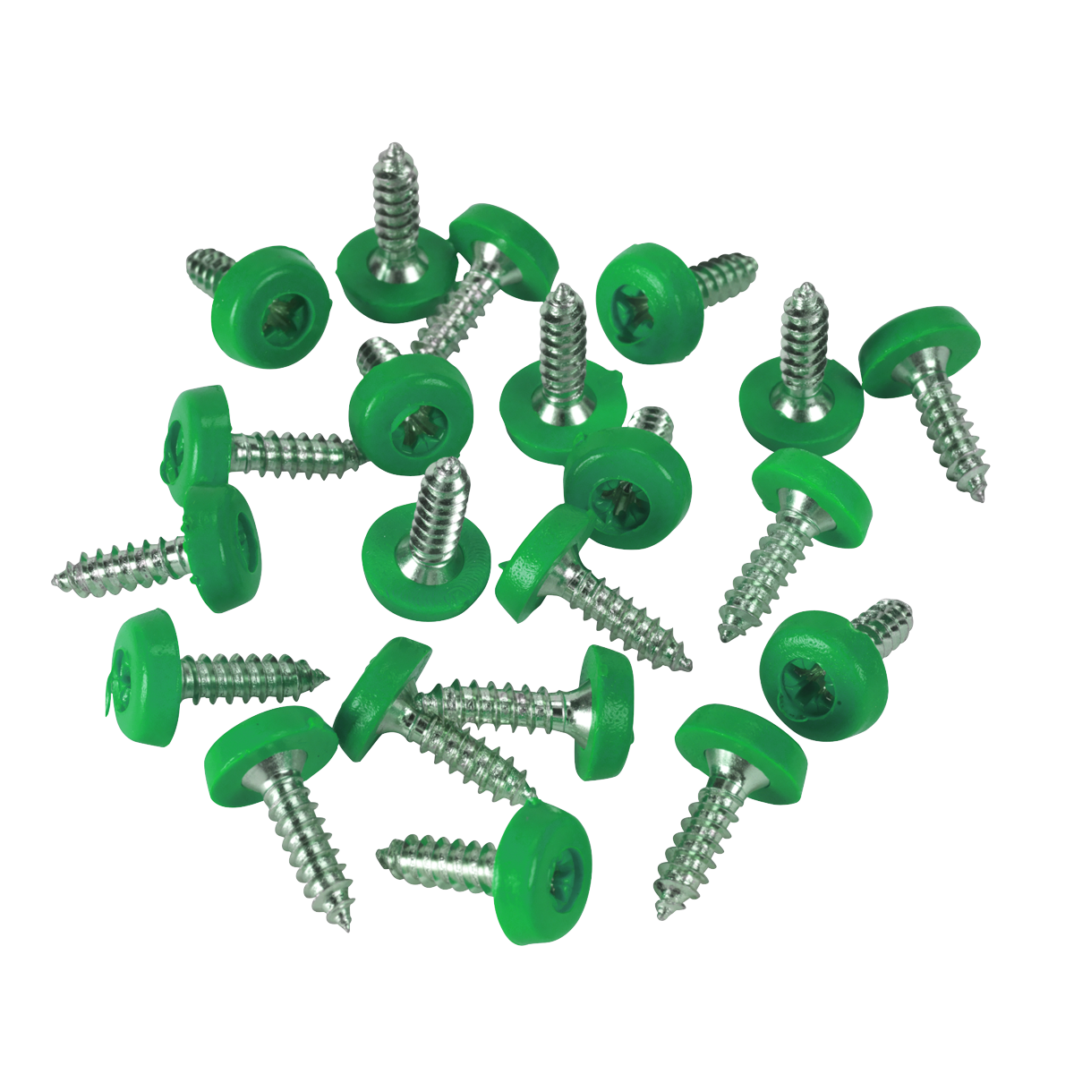 Numberplate Screws 4.8 x 18mm, Green - Pack of 50
