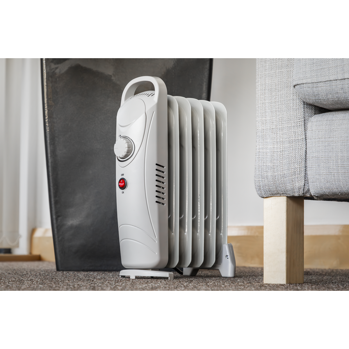 6-Element Oil-Filled Mini Radiator 800W/230V