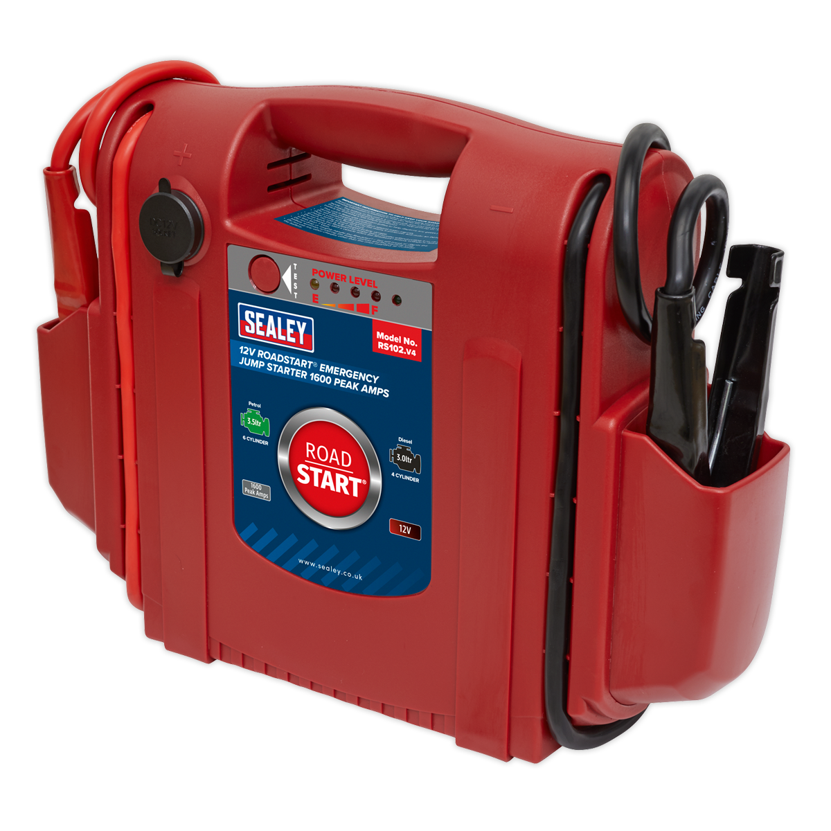 RoadStart® 12V Emergency Jump Starter 1600 Peak Amps
