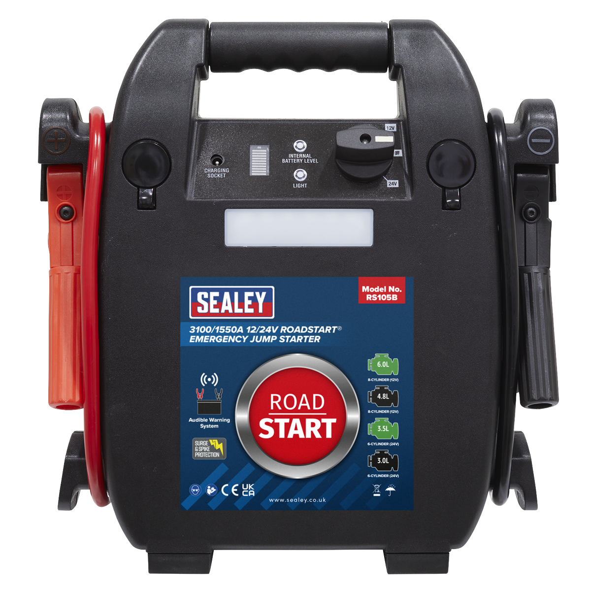 RoadStart® 12/24V Emergency 8-Cylinder Jump Starter 6L