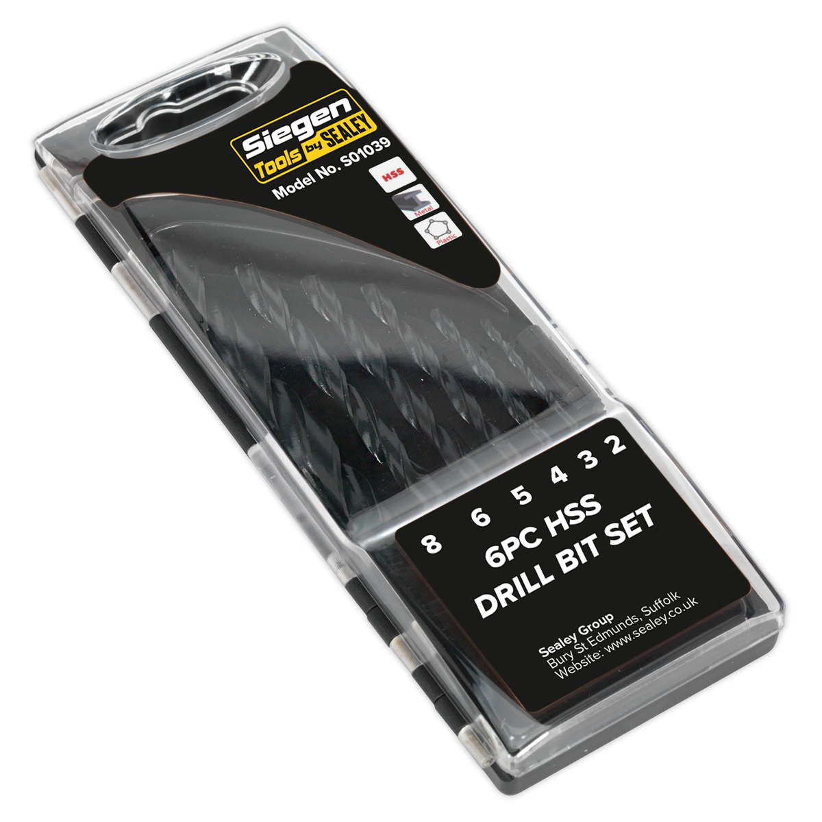 Siegen HSS Drill Bit Set 6pc - DIN 338