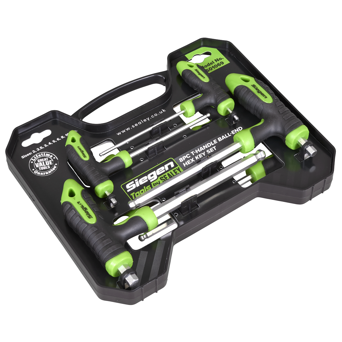 Siegen T-Handle Ball-End Hex Key Set 8pc
