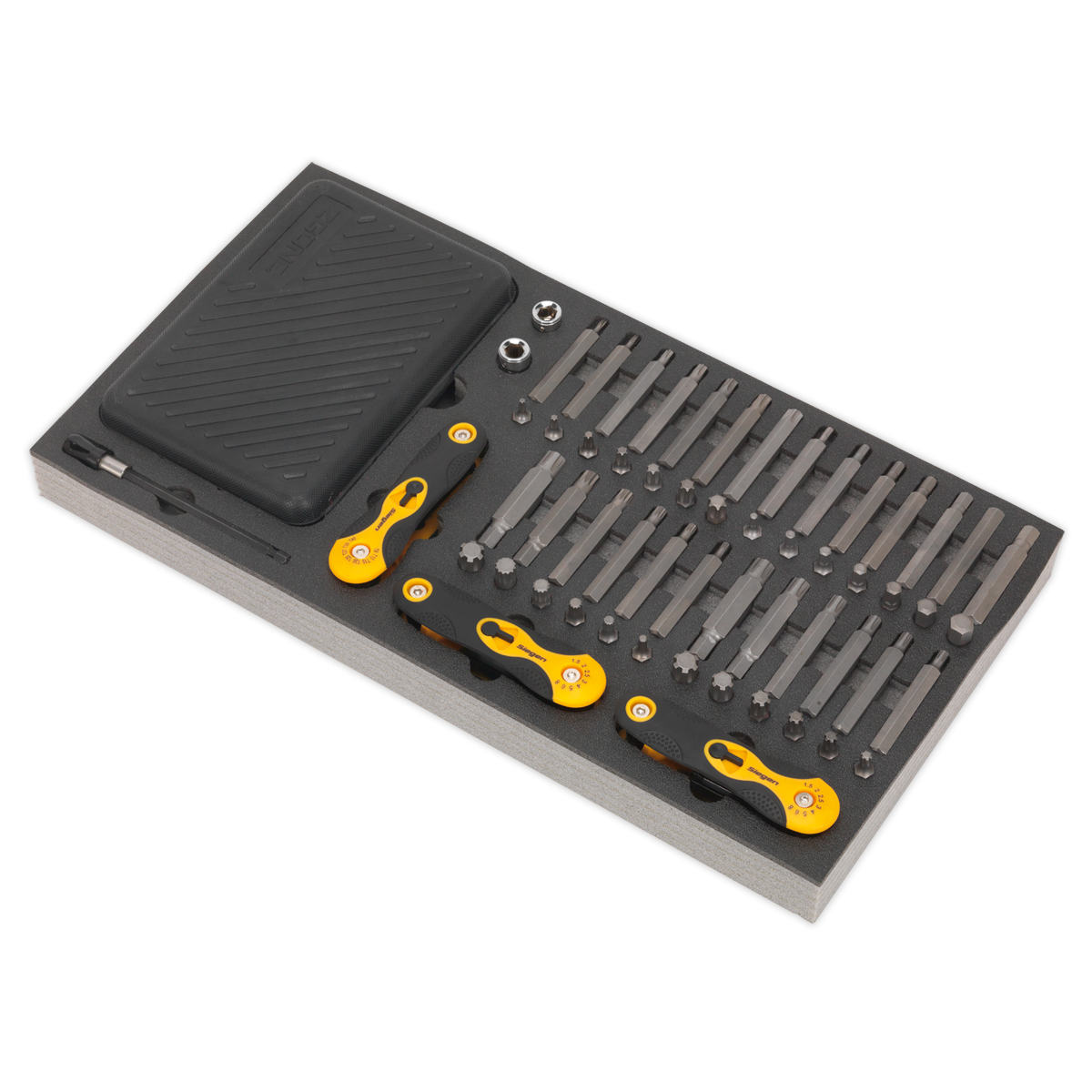 Siegen Specialised Bit Set & Folding Hex Keys with Tool Tray 192pc