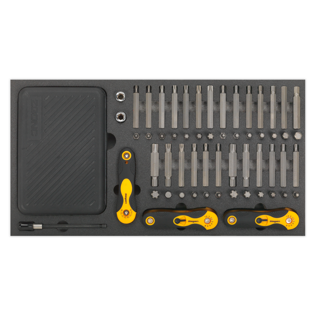Siegen Specialised Bit Set & Folding Hex Keys with Tool Tray 192pc