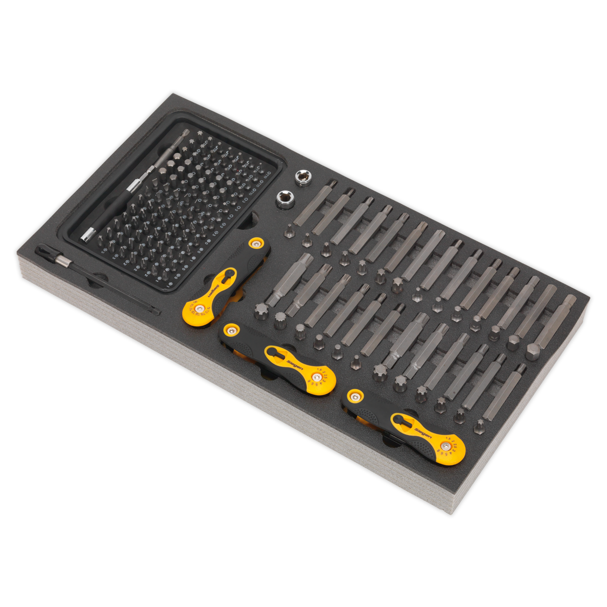 Siegen Specialised Bit Set & Folding Hex Keys with Tool Tray 192pc