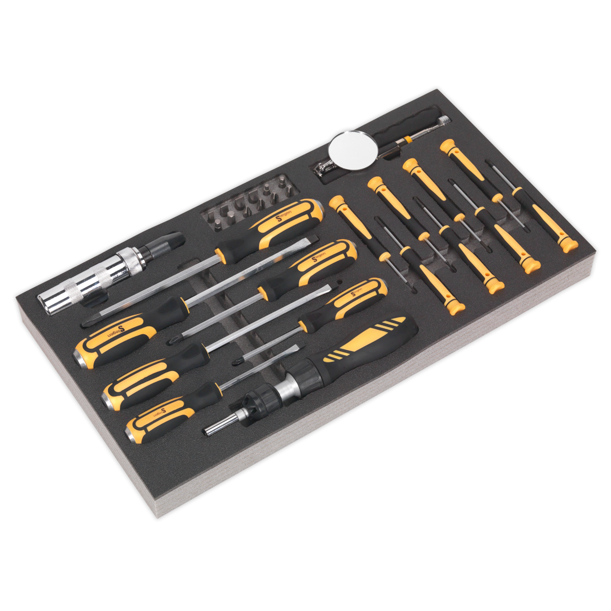 Siegen Screwdriver Set Tool with Tray 36pc