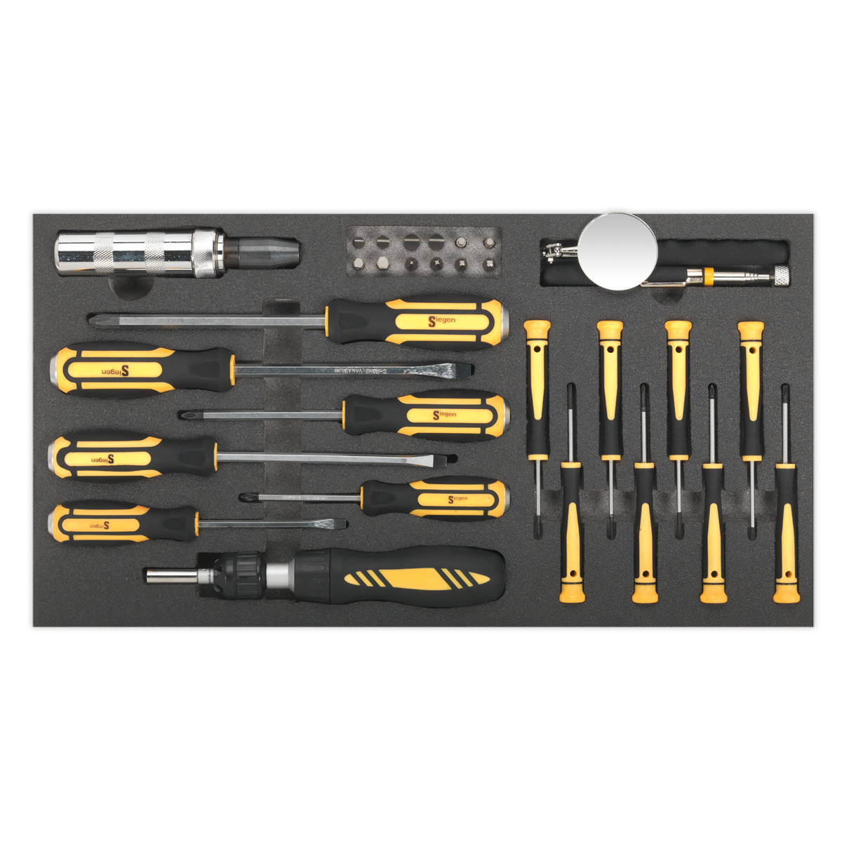 Siegen Screwdriver Set Tool with Tray 36pc