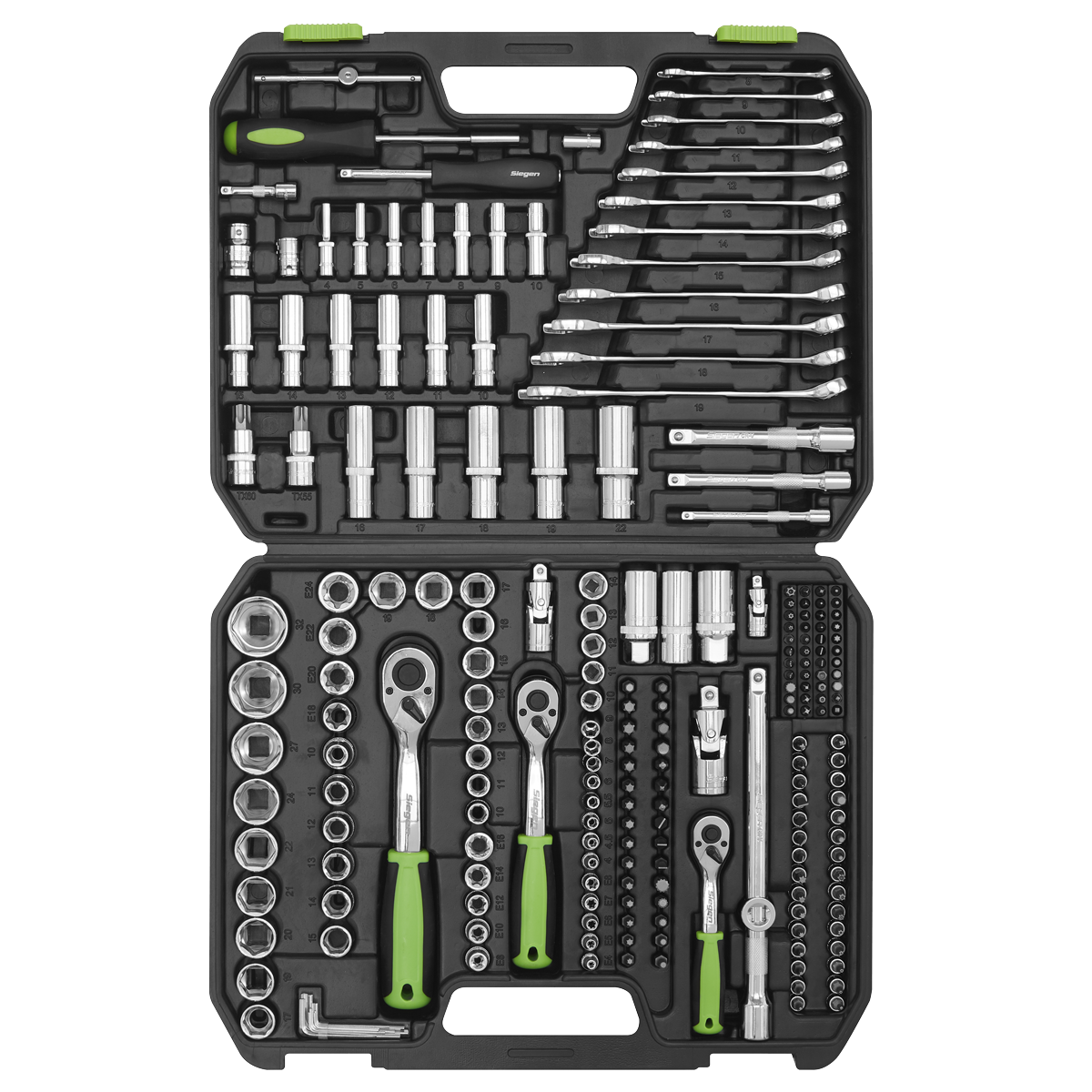 Siegen Socket Set 1/4", 3/8" & 1/2"Sq Drive 219pc