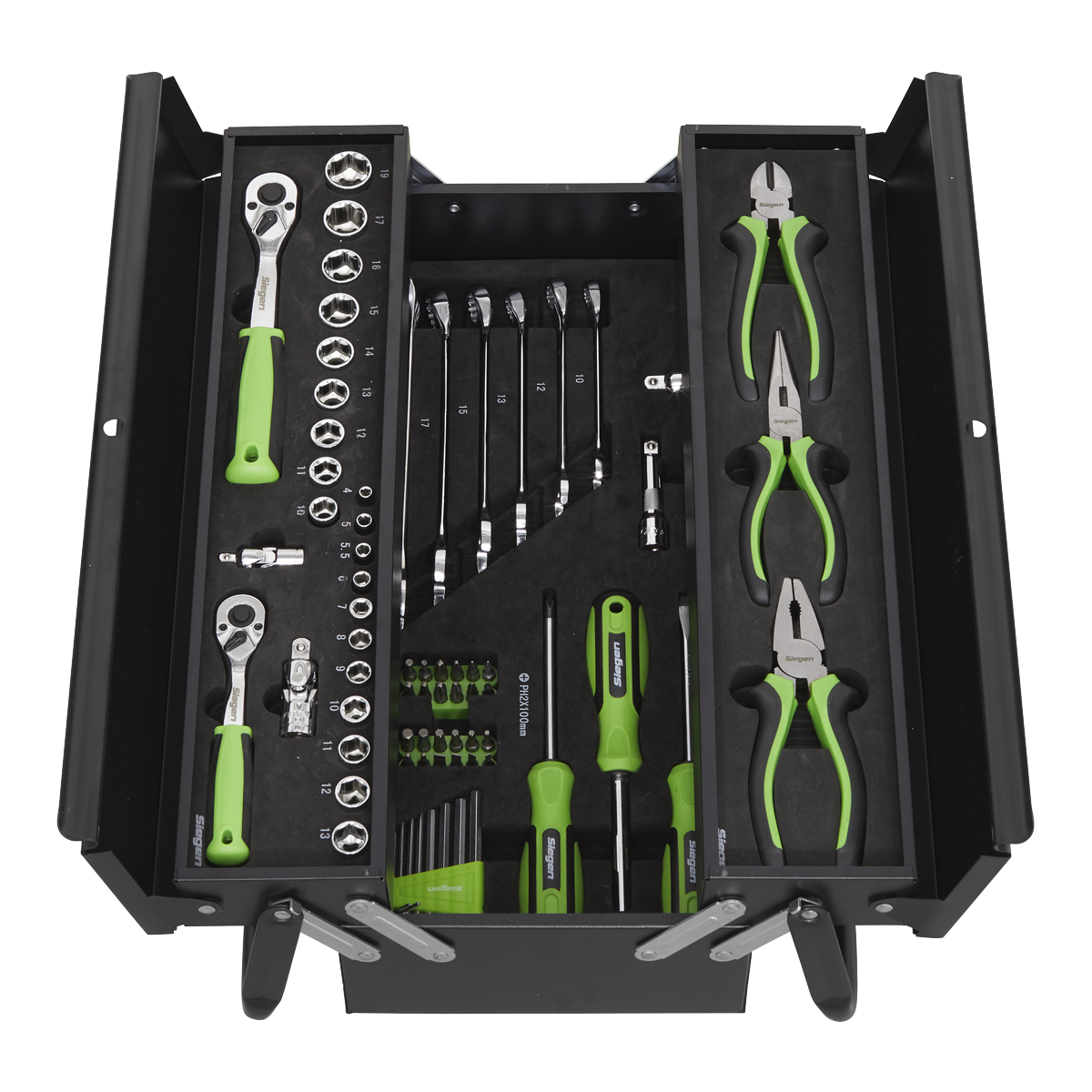 Siegen Cantilever Toolbox with Tool Kit 70pc