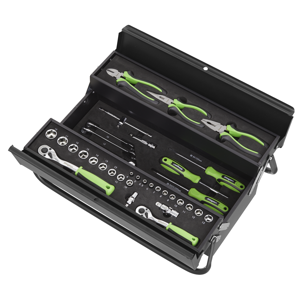 Siegen Cantilever Toolbox with Tool Kit 70pc