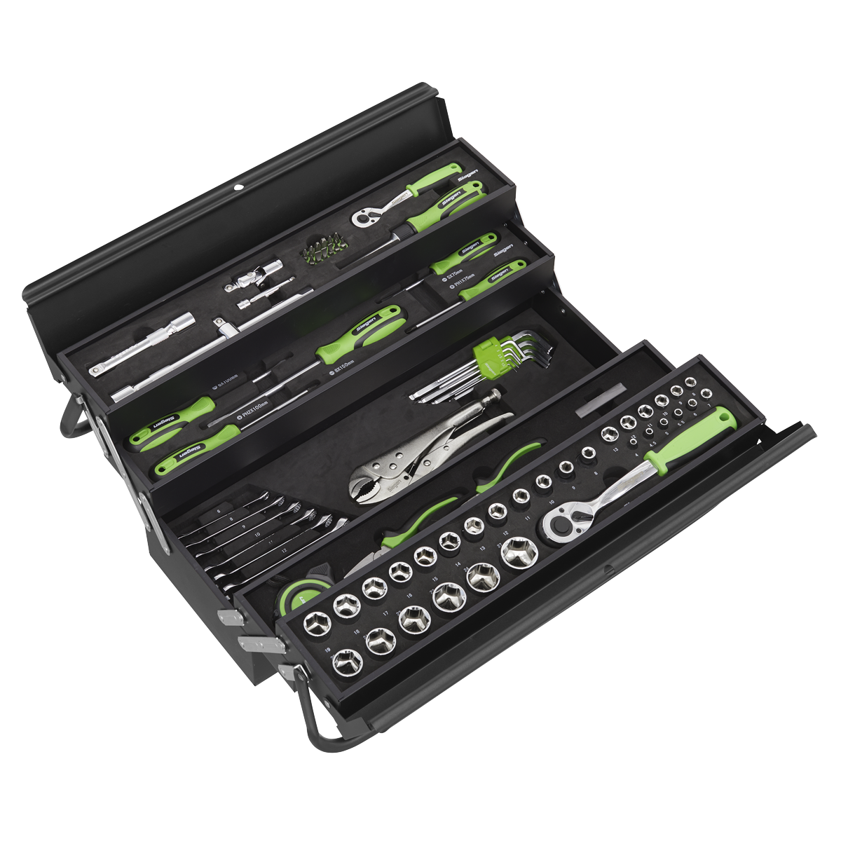 Siegen Cantilever Toolbox with Tool Kit 86pc