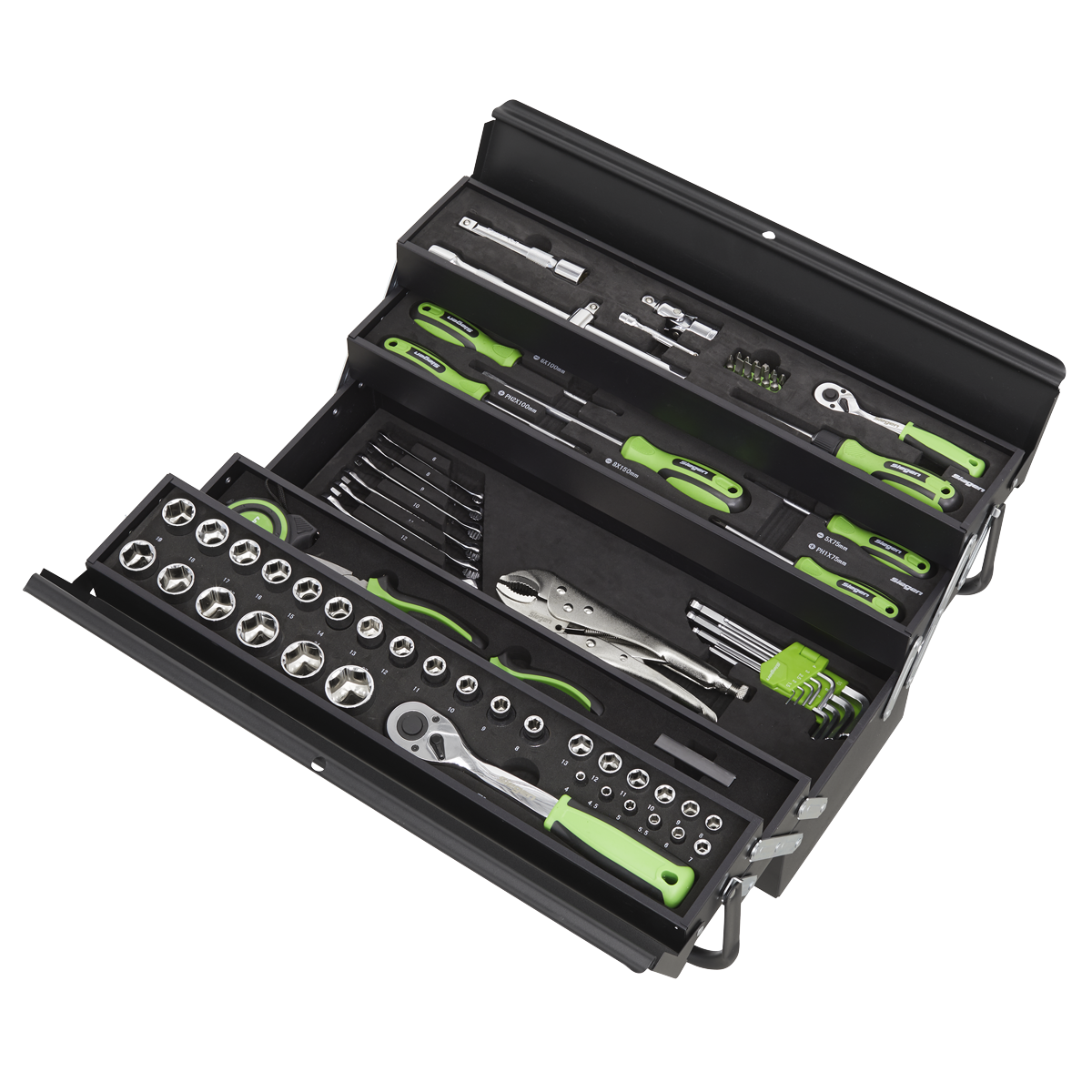 Siegen Cantilever Toolbox with Tool Kit 86pc