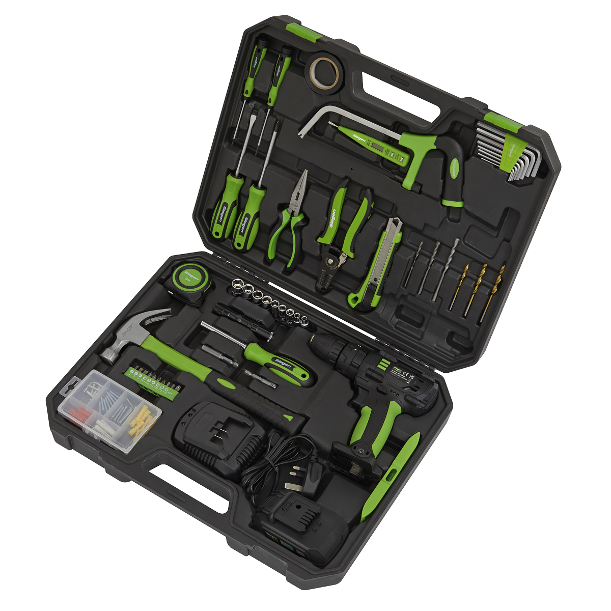 Siegen Tool Kit with Cordless Drill 101pc