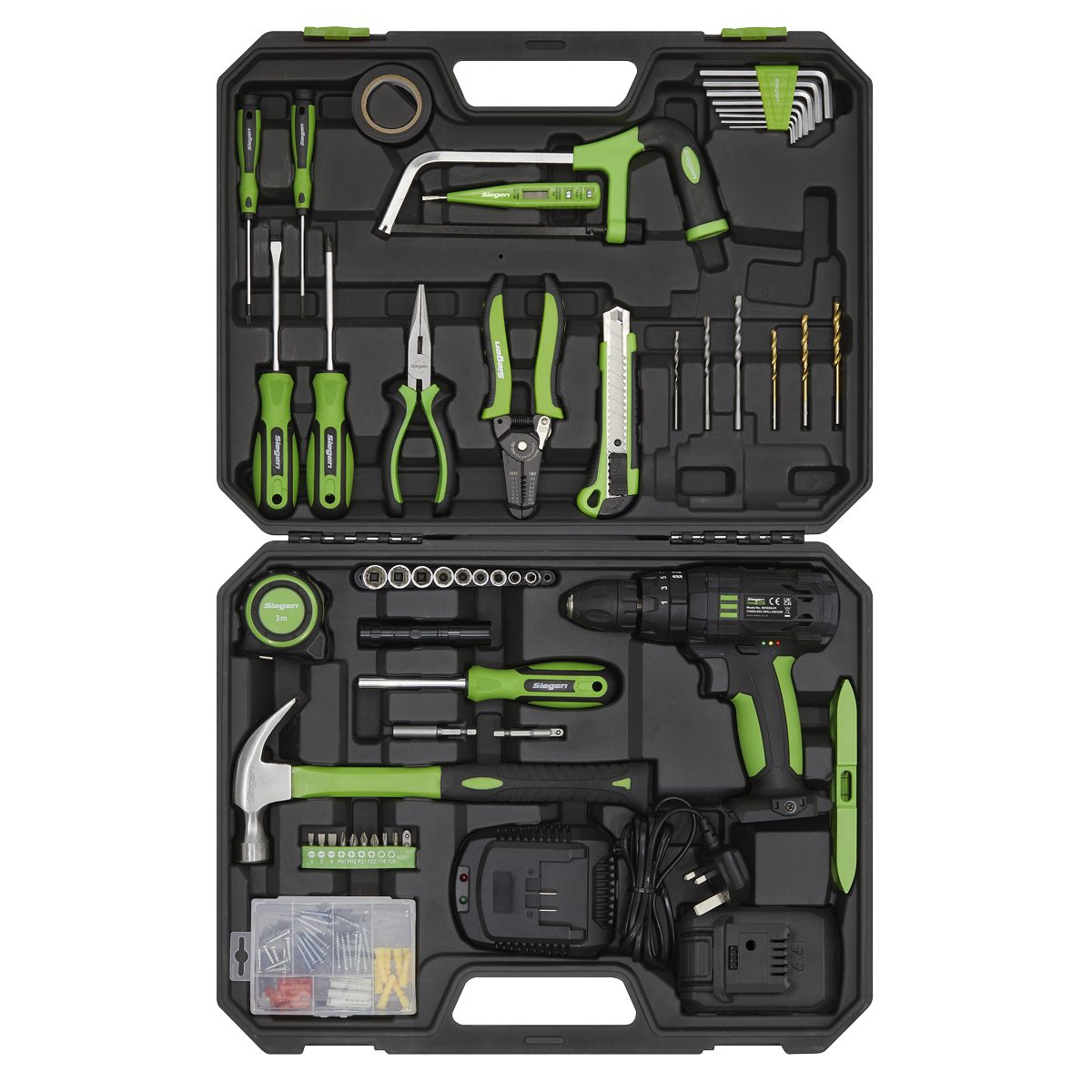 Siegen Tool Kit with Cordless Drill 101pc