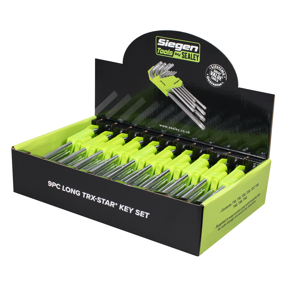 Siegen Long TRX-Star* Key Set 9pc - Display Box of 10