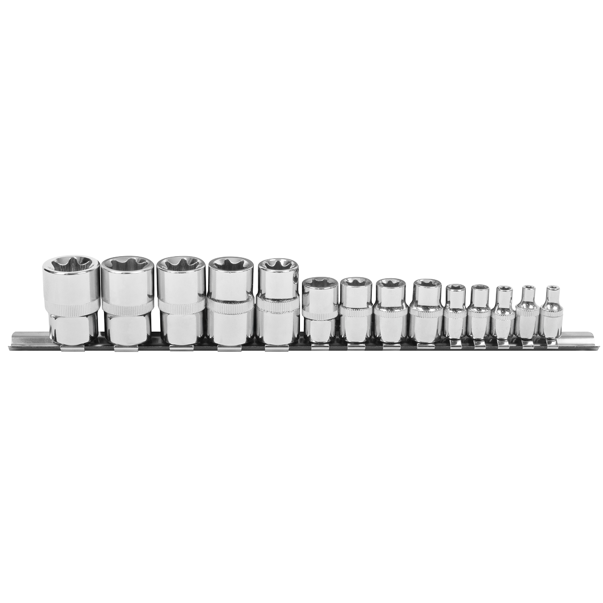 Siegen TRX-Star* Socket Set E4-E24 1/4", 3/8" & 1/2"Sq Drive 14pc
