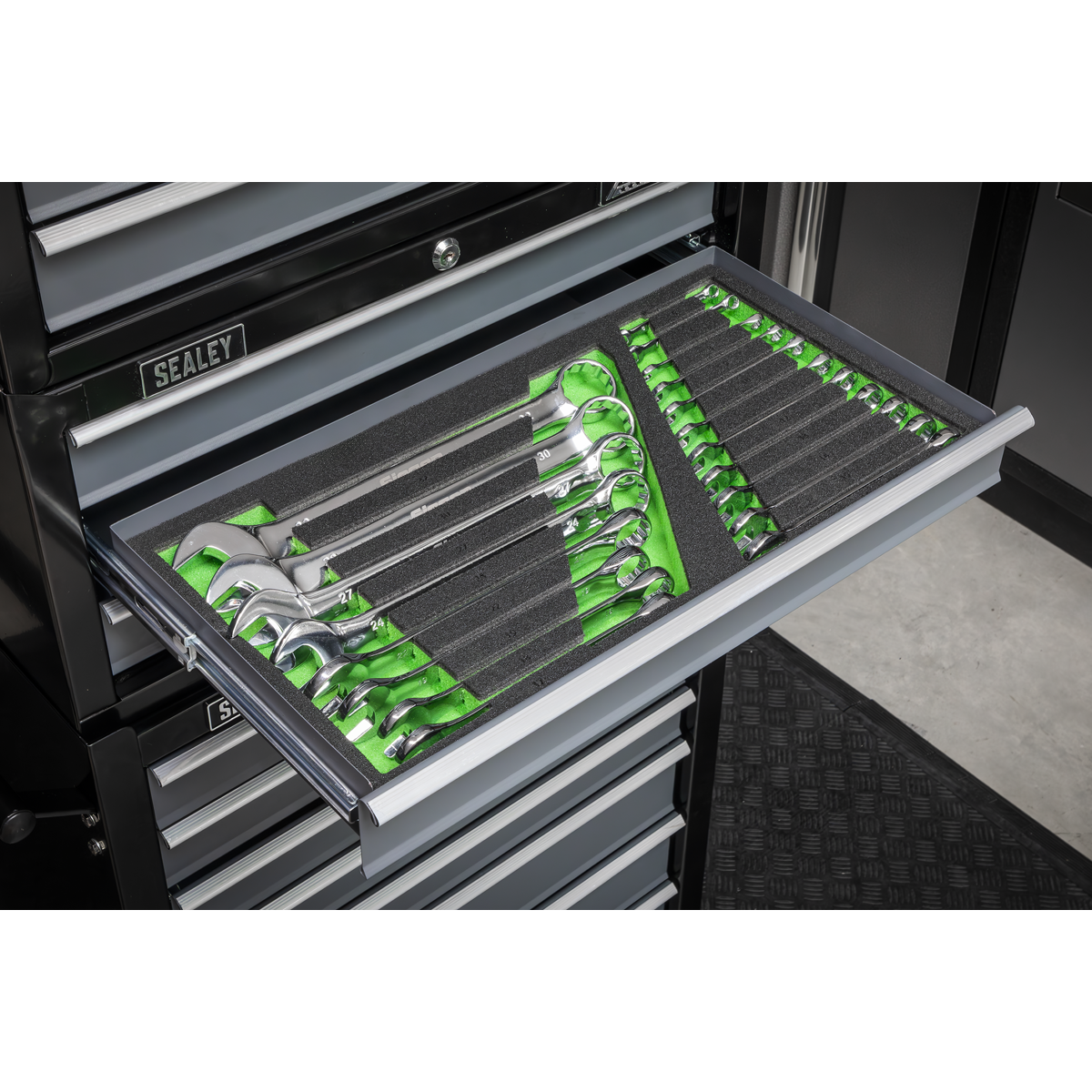 Siegen Combination Spanner Set with Tool Tray 19pc