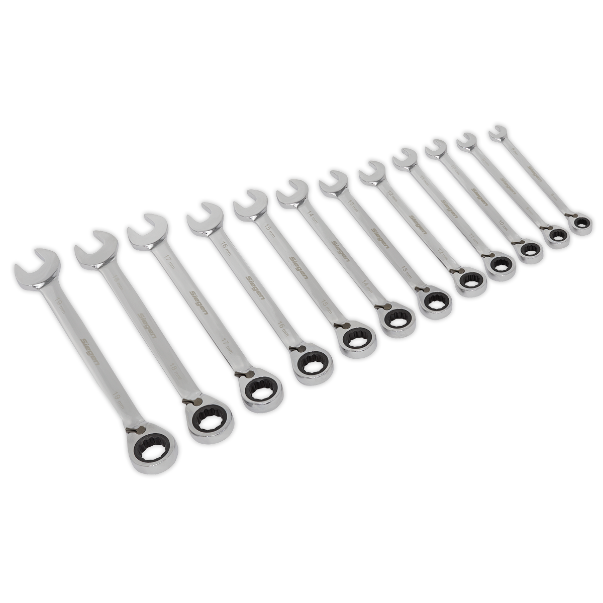 Siegen Reversible Ratchet Combination Spanner Set 12pc